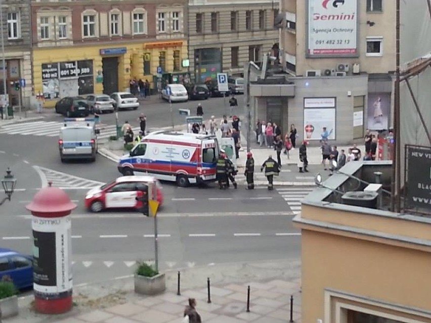 Motocyklista rozbił się przy Placu Zgody w Szczecinie 