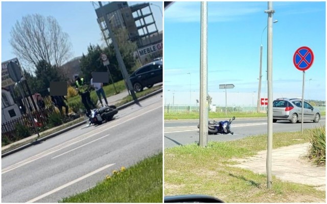 Zderzenie osobówki z motocyklem na alei Kazimierza Wielkiego we Włocławku