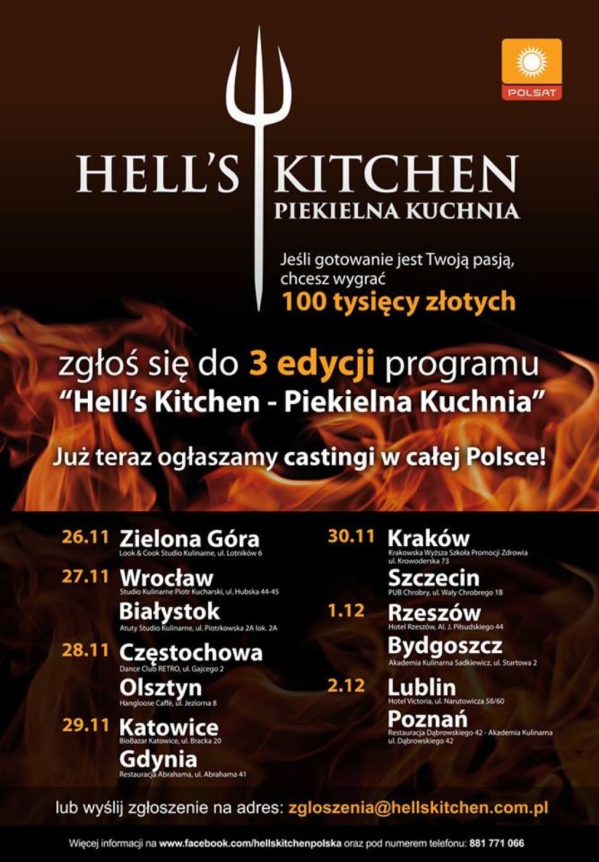 Hell’s Kitchen - Piekielna Kuchnia. edycja III. Casting w Katowicach i Częstochowie