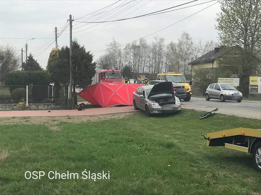 Chełm Śląski: Śmiertelny wypadek na drodze do Imielina. Zginął kierowca bmw