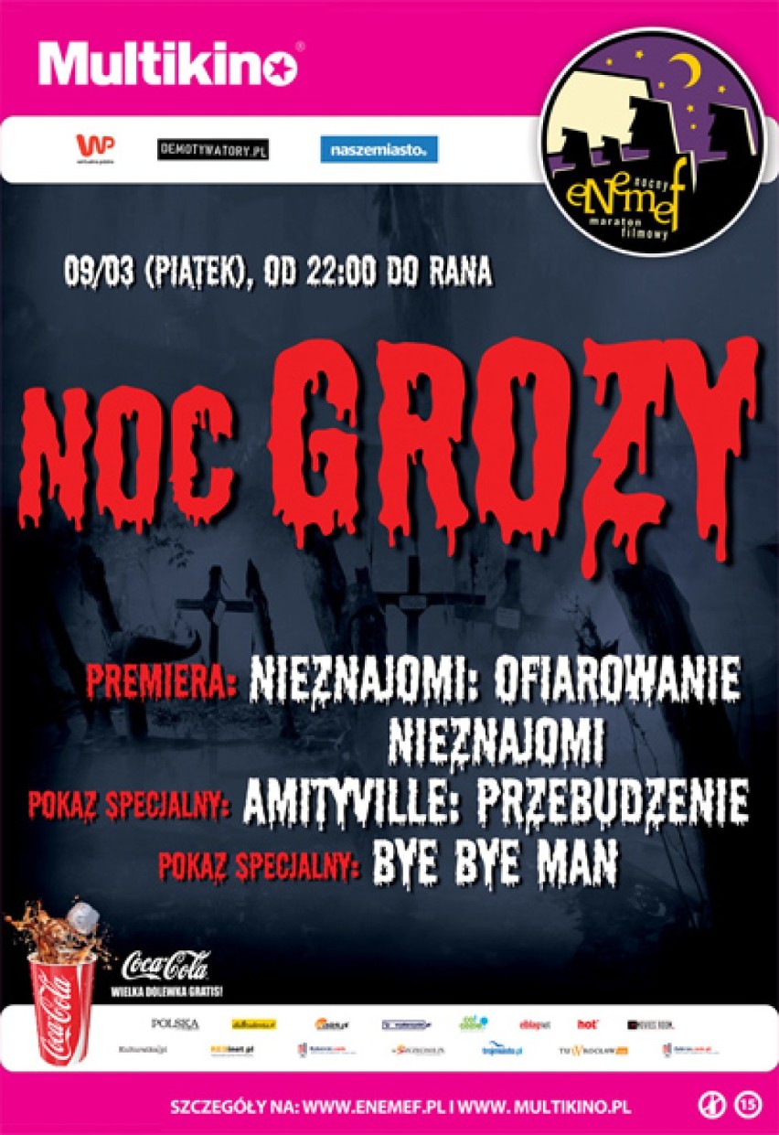 ENEMEF: Noc grozy z trzema premierami już 9 marca 2018r. KONKURS!!!