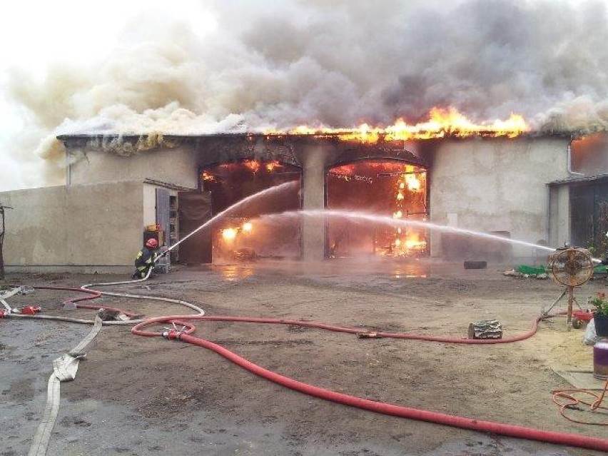 Pożar stodoły w miejscowości Kornaty