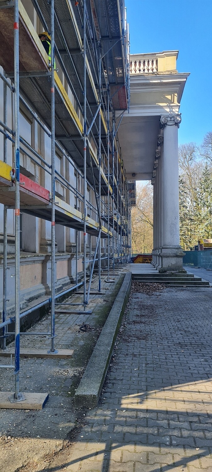 Prace remontowe pałacu w Wolsztynie