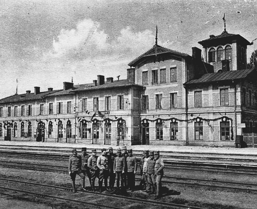 Dworzec w Strzemieszycach w 1915 roku