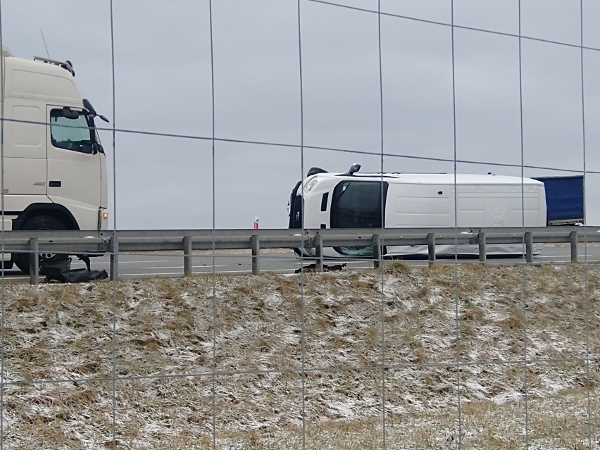 Wypadek na autostradzie A1 przy węźle Włocławek - Zachód