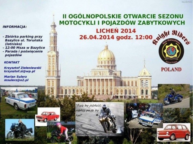 Plakat II Og&oacute;lnopolskiego Otwarcia Sezonu Motocykli i Pojazd&oacute;w Zabytkowych.
Fot. Mariusz Reczulski