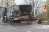 Pożar pod Dolskiem. Spłonęła przyczepa "tira" [FOTO]