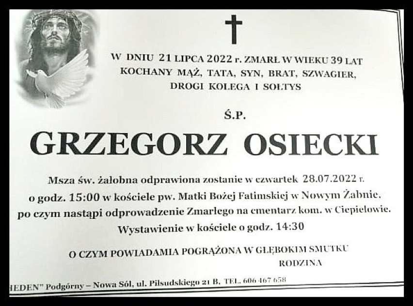 Grzegorz Osiecki miał 39 lat.