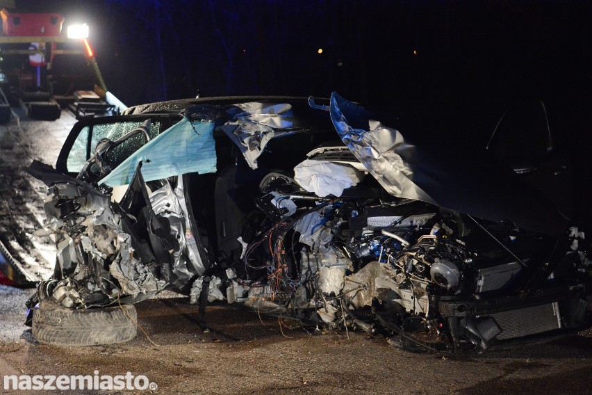 Uciekał przed policją, uderzył w drzewo. Nie żyje 31-letni pasażer [wideo, zdjęcia]