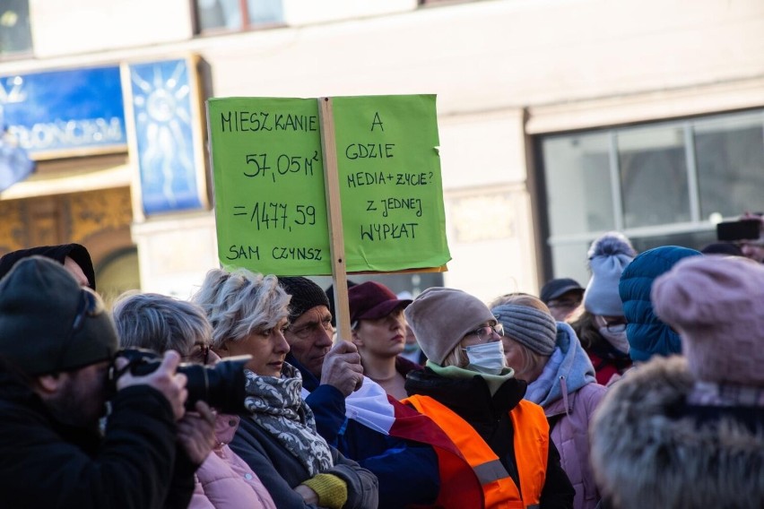 Protest lokatorów TBS w Rynku - marzec 2022