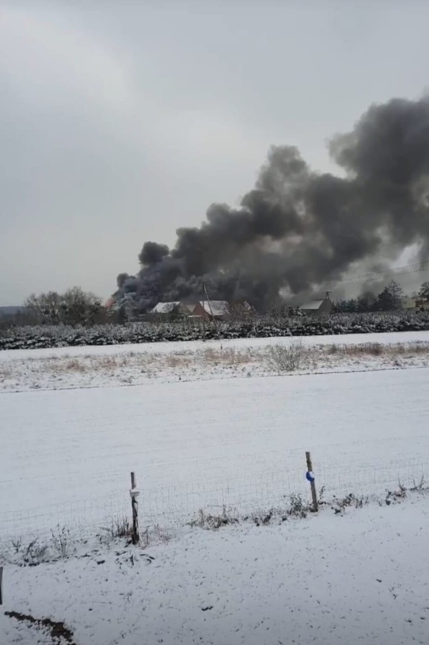 Pożar w Stroszowicach - 8.12.2021r.