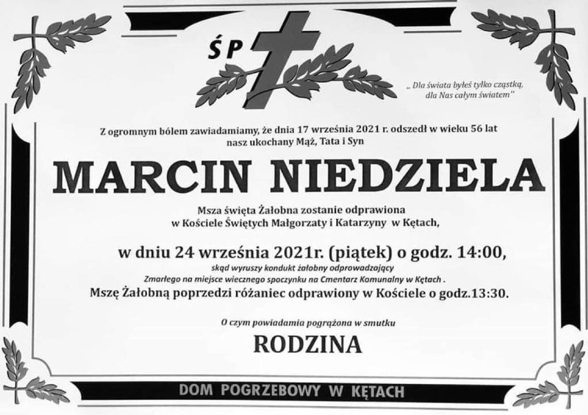 Ostatnie pożegnanie starosty Marcina Niedzieli, w piątek 24...