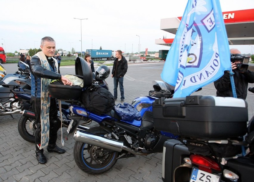 Motocykliści ze Szczecina pojechali na kanonizację Jana Pawła II