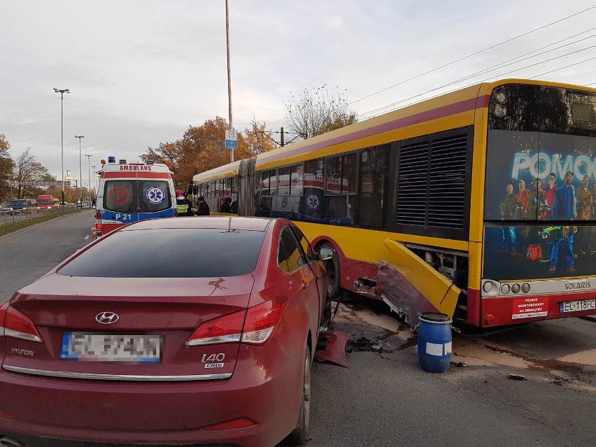Wypadek na Aleksandrowskiej w Łodzi