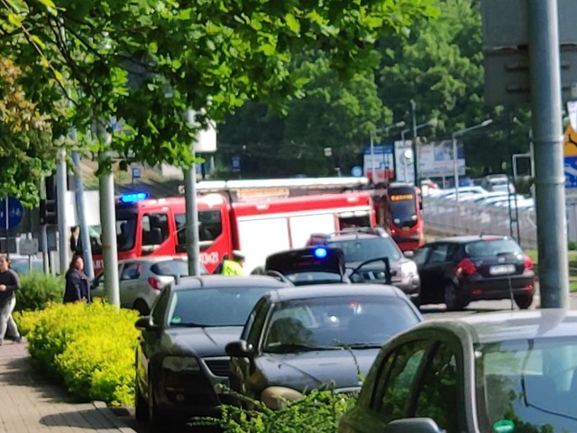 Wypadek w Katowicach przy parku Kościuszki