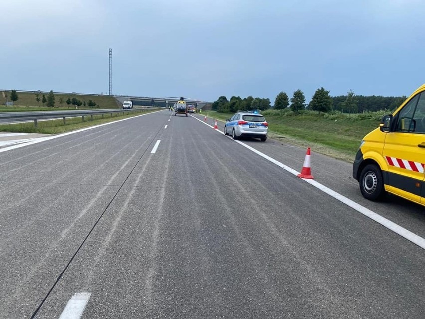 Wypadek drogowy na autostradzie A2, w okolicach miejscowości...