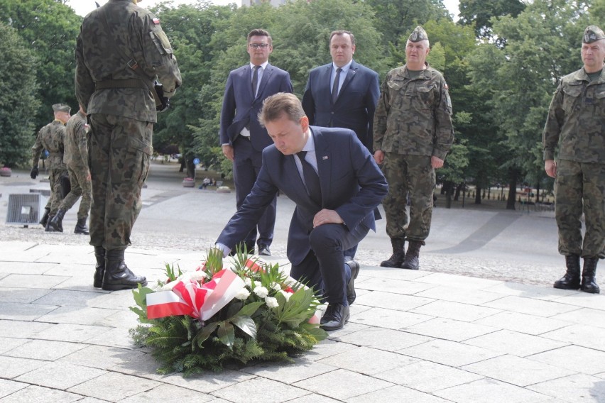 Minister obrony narodowej Mariusz Błaszczak w Katowicach...