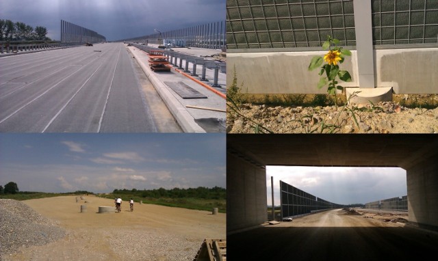 Budowa autostrady A4 w rejonie Bochni, lipiec 2012