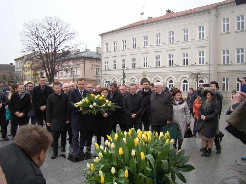 Andrzej Duda w Wadowicach w 2015r.