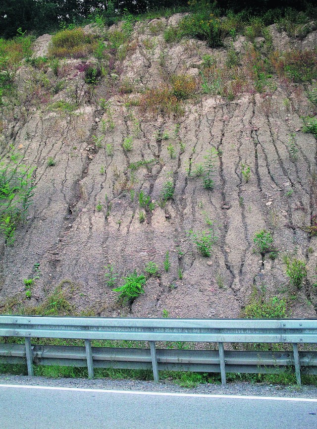 Zbocze nad drogą relacji Dobczyce - Gdów budzi niepokój