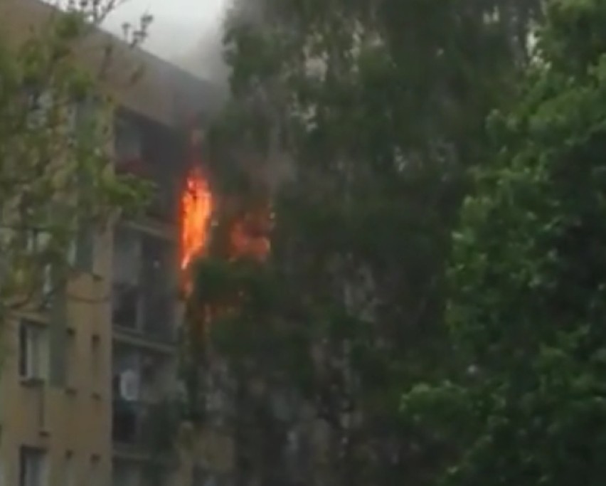 Pożar bloku w Nowym Targu.