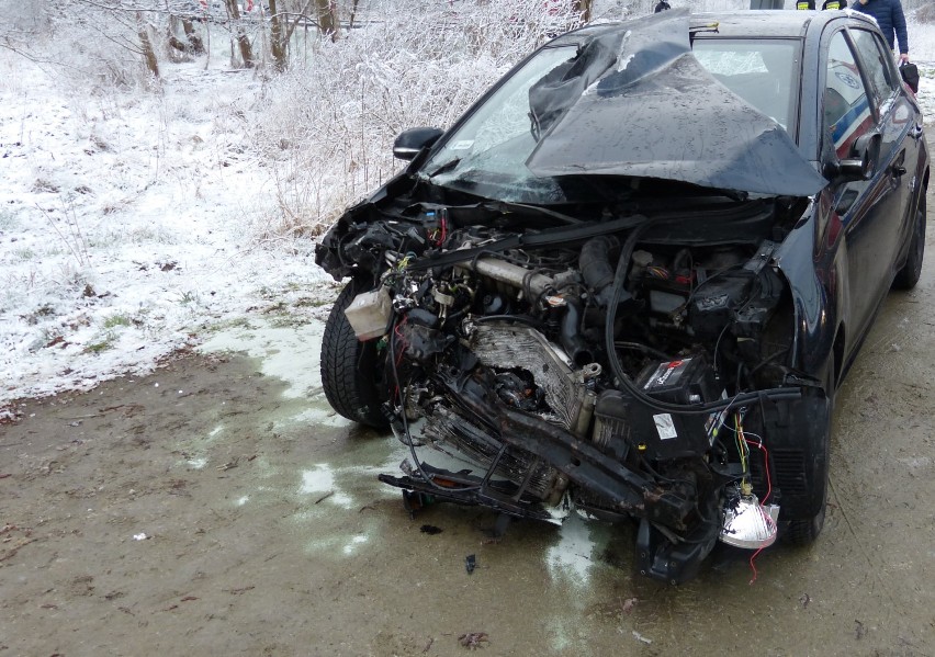 Nowy Tomyśl. Wypadek na trasie Jastrzębsko Stare - Sękowo. Dwa auta zderzyły się czołowo. MAMY ZDJĘCIA!