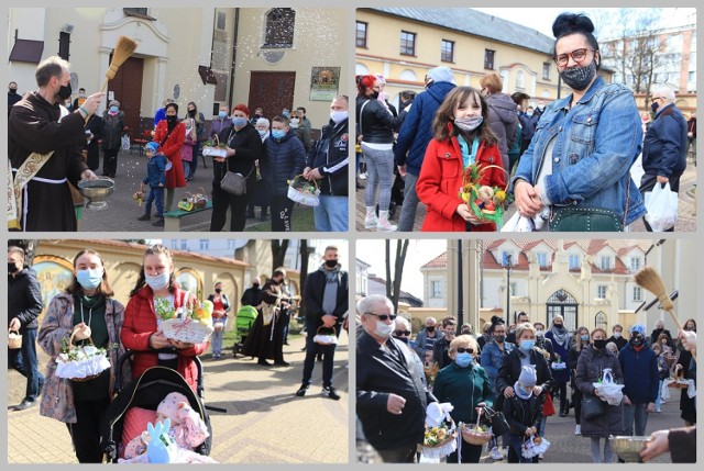 Święcenie pokarmów w Wielką Sobotę 2021 w klasztorze franciszkanów we Włocławku.