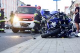 Wypadek w Kaliszu. Motocykl zderzył się z autem na ulicy Górnośląskiej [FOTO]