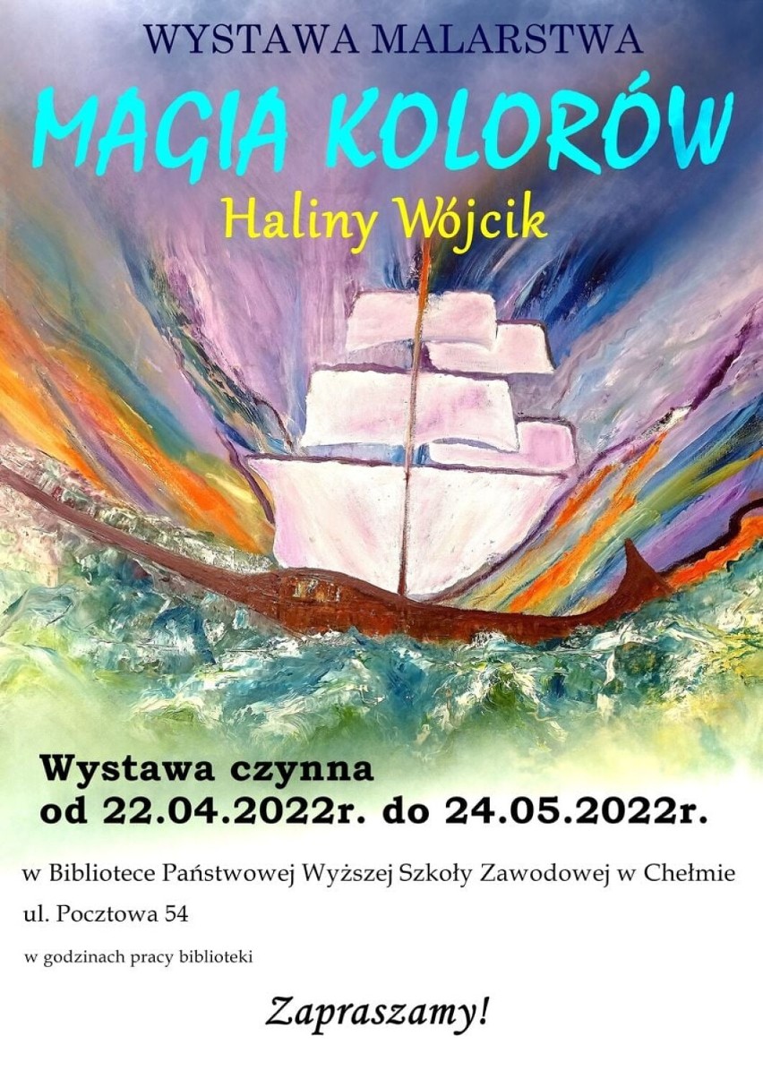 Magia kolorów - wystawa malarstwa Haliny Wójcik w bibliotece PWSZ w Chełmie