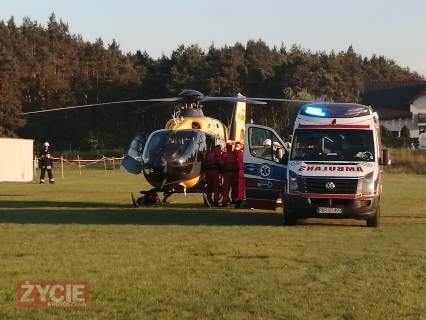 Wypadek motocyklisty w Zdunach. Na miejscu lądował śmigłowiec LPR [ZDJĘCIA + FILM]                  