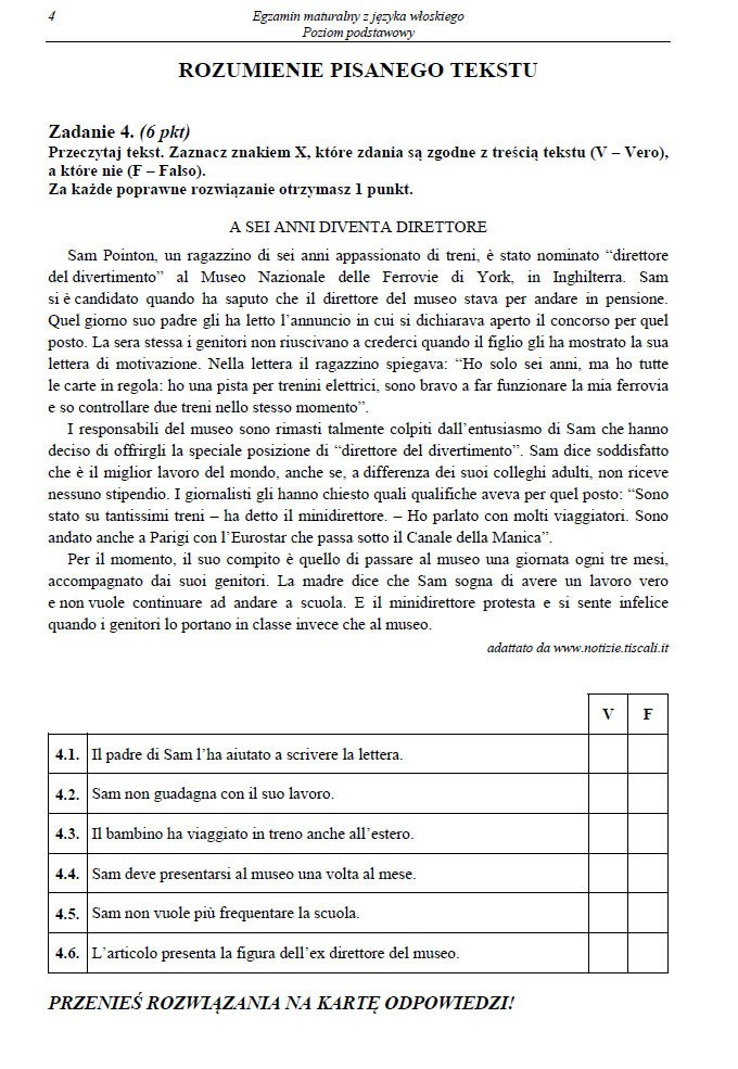 Matura 2013: język włoski na poziomie podstawowym [ARKUSZE, PYTANIA, ODPOWIEDZI]