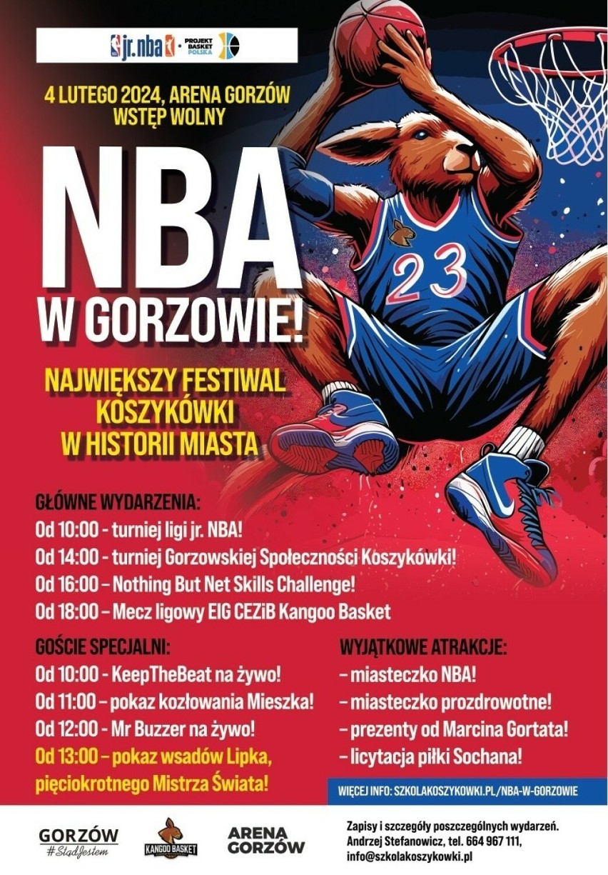 Wstęp na całodniową imprezę "NBA w Gorzowie" jest bezpłatny.