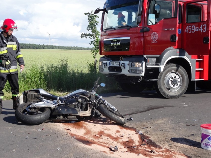 Wypadek w Kotlinie: Motocyklista zderzył się z osobówką