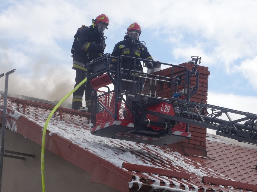 Pożar w domu przy ul. Korczak w Kaliszu. Siedem zastępów uczestniczyło w akcji gaśniczej ZDJĘCIA