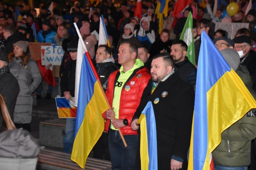 Wiec poparcia dla Ukrainy w Zielonej Górze, 24 lutego 2022...