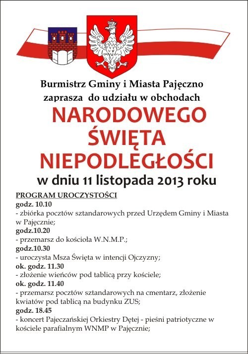Obchody Święta Niepodległości w Pajęcznie i Działoszynie
