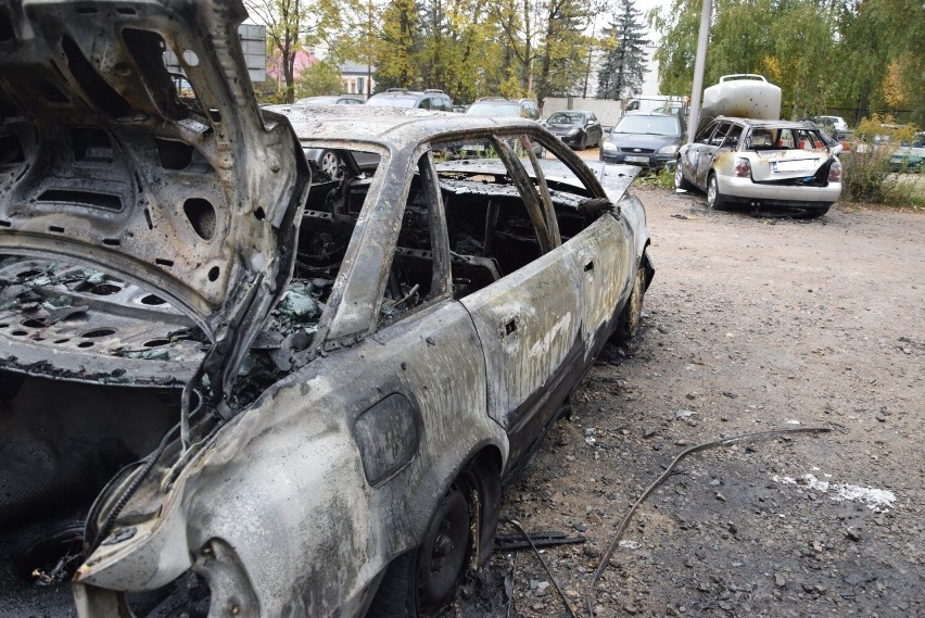 Spalone samochody w Bielsku-Białej