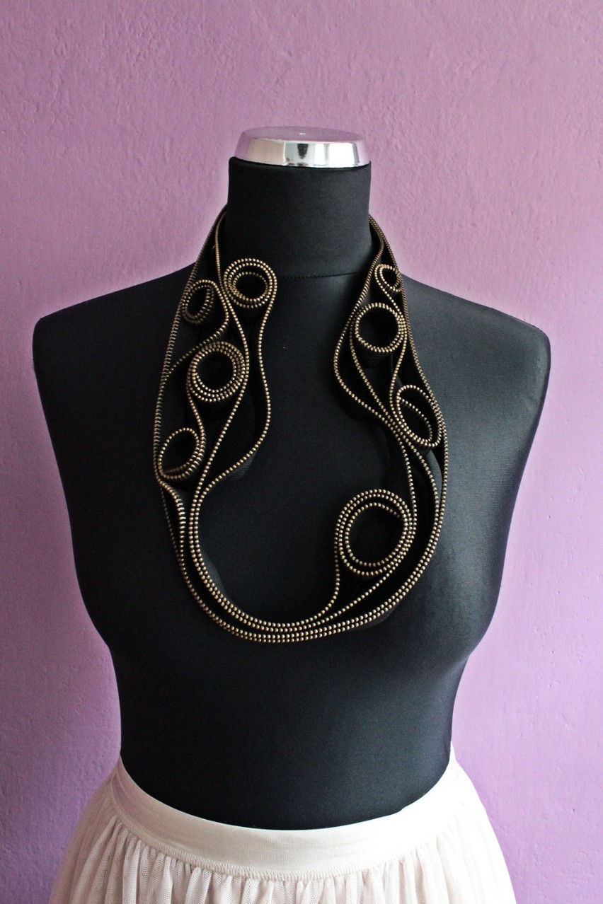 black S necklace