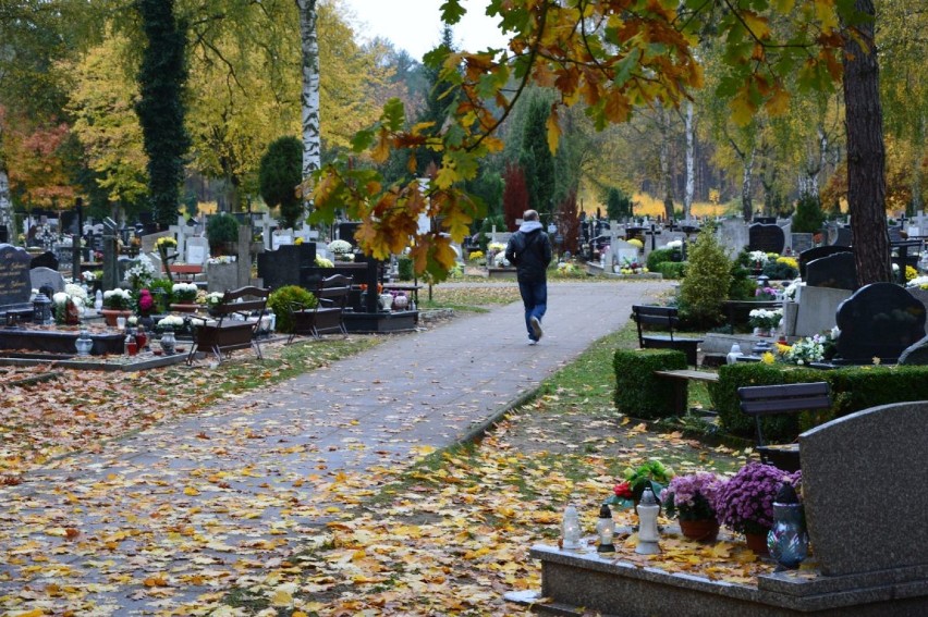 Na cmentarz komunalny w Goleniowie wchodzą pojedyncze osoby,...