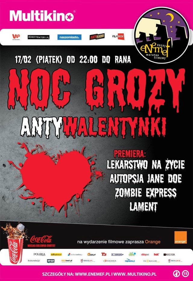 Wygraj podwójne zaproszenie na Nocny Maraton Filmowy. Noc Grozy - antywalentynki [KONKURS]