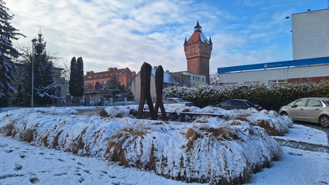 Tak wygląda Śrem z pierwszym śniegiem w tym roku. Czekamy na wasze zdjęcia!