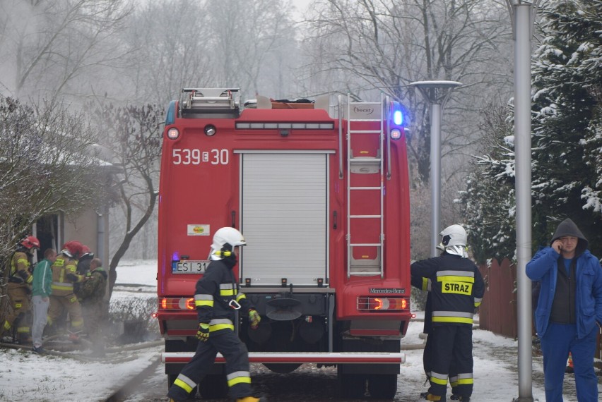 Pożar domu mieszkalnego przy ulicy Stawowej w Sieradzu