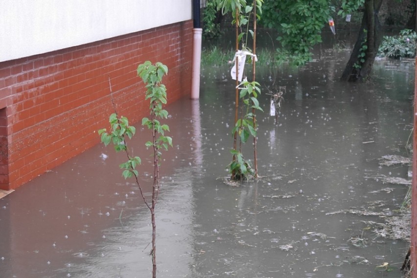 Burza w Lubinie. Strażacy wypompowywali wodę z zalanych...