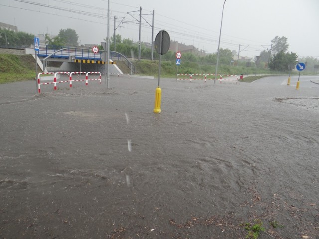 Radomsko zalane po ulewie - czerwiec 2017