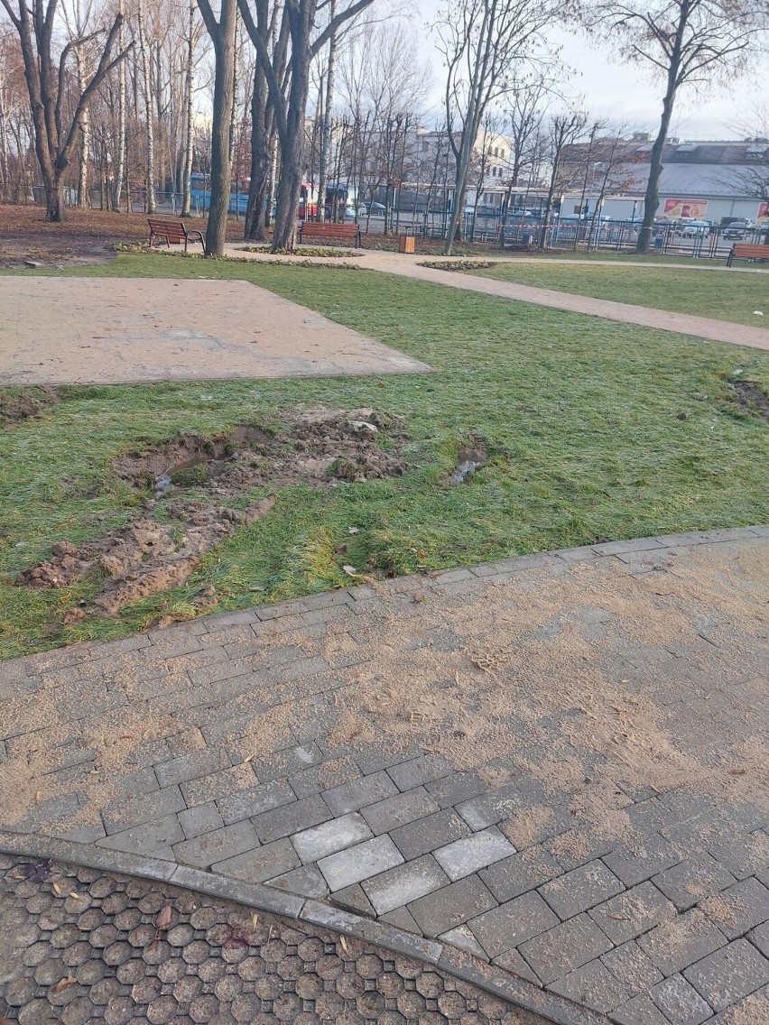 Zakończył się pierwszy etap rewitalizacji parku miejskiego w Grójcu. Niestety, nowy trawnik został już zniszczony