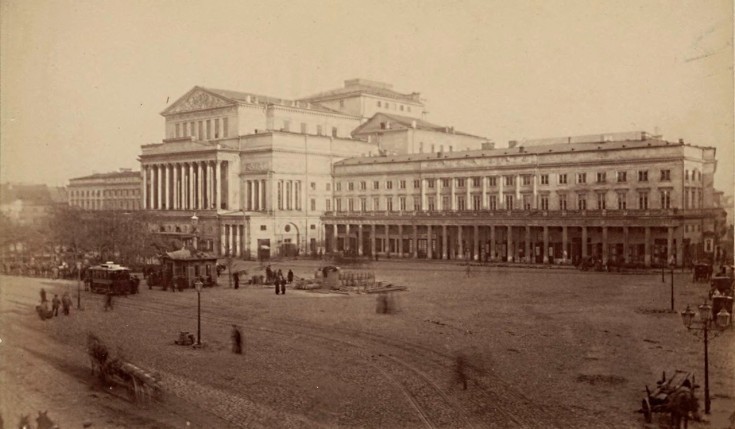 Plac Teatralny z gmachem Teatru Wielkiego 1870
