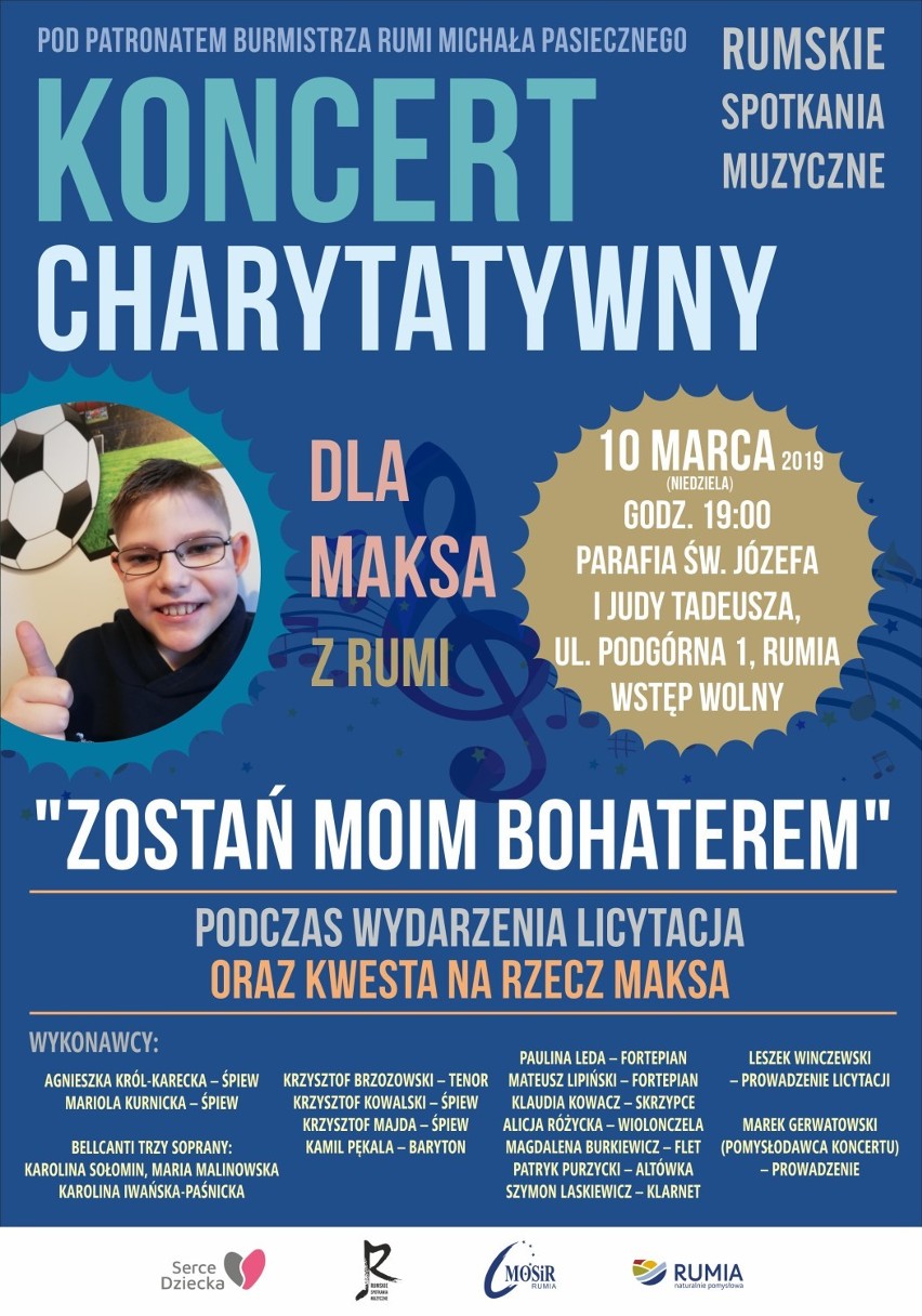 Koncert charytatywny w Rumi "Zostań moim bohaterem". Maks potrzebuje pomocy. Zobaczcie chłopca