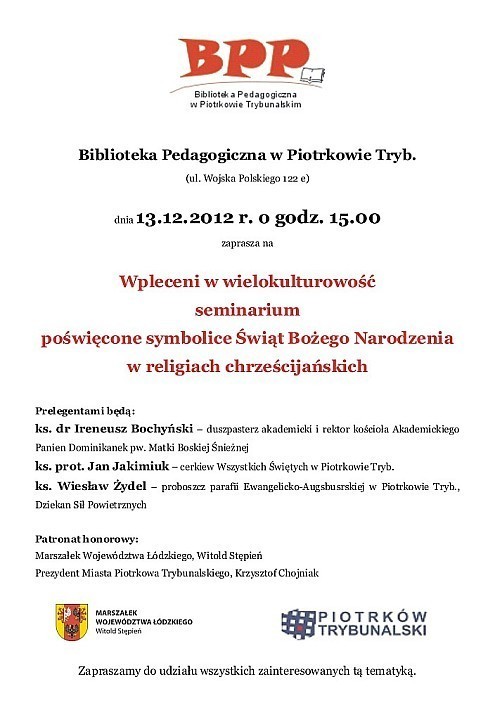 Wykład o wielokulturowości w Bibliotece Pedagogicznej w Piotrkowie