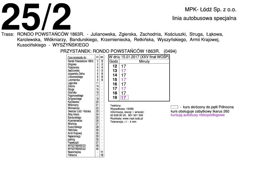 25. Finał WOŚP. Złote serce i specjalne linie MPK [ROZKŁADY, MAPA]