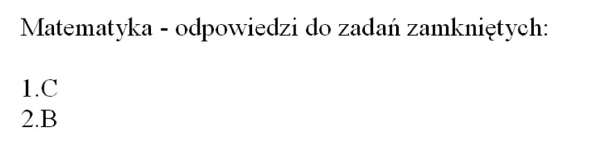 TEST TRZECIOKLASISTY OPERON 2013 MATEMATYKA ODPOWIEDZI